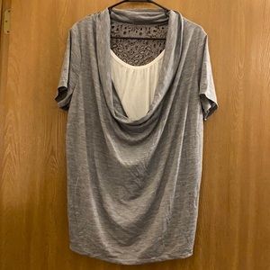 Gray Cowl Neck Top